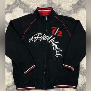 Vintage Echo Unlimited Zip Cotton Sweatshirt Jacket SIZE XXL Mens Y2K Streetwear